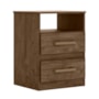 Mesa de Cabeceira Apolo 2 Gavetas Color Flex Castanho Wood - Moval