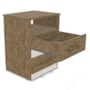 Mesa de Cabeceira Apolo 2 Gavetas Color Flex Castanho Wood/Off White - Moval