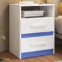 Mesa de Cabeceira Apolo 2 Gavetas Flex Branco/Azul - Moval