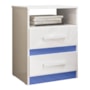 Mesa de Cabeceira Apolo 2 Gavetas Flex Branco/Azul - Moval