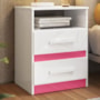 Mesa de Cabeceira Apolo 2 Gavetas Flex Branco/Rosa  - Moval