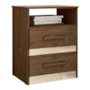Mesa de Cabeceira Apolo 2 Gavetas Flex Castanho Wood/Avelã Wood - Moval 
