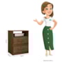 Mesa de Cabeceira Apolo 2 Gavetas Flex Castanho Wood - Moval