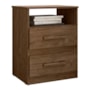 Mesa de Cabeceira Apolo 2 Gavetas Flex Castanho Wood - Moval