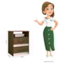 Mesa de Cabeceira Apolo 2 Gavetas Flex Castanho Wood/Off White - Moval 