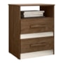 Mesa de Cabeceira Apolo 2 Gavetas Flex Castanho Wood/Off White - Moval 