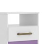 Mesa de Cabeceira Apolo Color Flex com 2 Gavetas Branco/Lilás - PR Móveis  