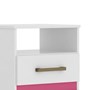 Mesa de Cabeceira Apolo Color Flex com 2 Gavetas Branco/Rosa - PR Móveis  