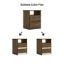 Mesa de Cabeceira Apolo Color Flex com 2 Gavetas Castanho Wood/Baunilha - PR Móveis  
