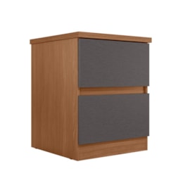 Mesa de Cabeceira Bari 2 Gavetas Jatobá/Grafite - Santos Andirá