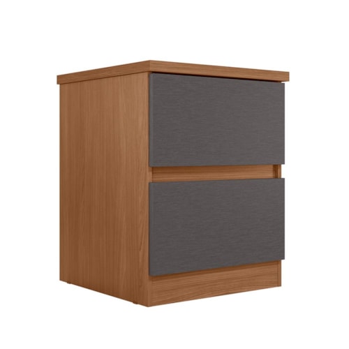 Mesa de Cabeceira Bari 2 Gavetas Jatobá/Grafite - Santos Andirá