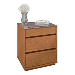 Mesa de Cabeceira Belize 3 Gavetas Cedro - Casa D Mesa de Cabeceira Belize 3 Gavetas Cedro - Casa D