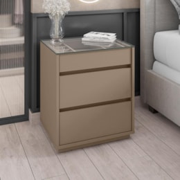 Mesa de Cabeceira Belize 3 Gavetas Fendi - Casa D