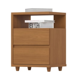 Mesa de Cabeceira Campeche 2 Gavetas Cinamomo - Móveis Henn