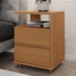 Mesa de Cabeceira Campeche 2 Gavetas Cinamomo - Móveis Henn