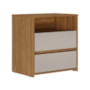 Mesa de Cabeceira Giardino 2 Gavetas Amêndola Touch/Nude Prime TX – Demóbile