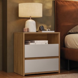 Mesa de Cabeceira Giardino 2 Gavetas Amêndola Touch/Nude Prime TX – Demóbile