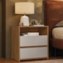 Mesa de Cabeceira Giardino 2 Gavetas Amêndola Touch/Nude Prime TX – Demóbile