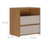 Mesa de Cabeceira Giardino 2 Gavetas Amêndola Touch/Nude Prime TX – Demóbile