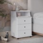 Mesa de Cabeceira Luxo New 3 Gavetas Branco – EJ Móveis