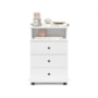 Mesa de Cabeceira Luxo New 3 Gavetas Branco – EJ Móveis