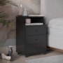 Mesa de Cabeceira Luxo New 3 Gavetas Preto – EJ Móveis