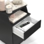 Mesa de Cabeceira Luxo New 3 Gavetas Preto – EJ Móveis
