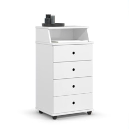 Mesa de Cabeceira Luxo New II 4 Gavetas Branco – EJ Móveis