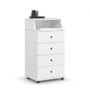 Mesa de Cabeceira Luxo New II 4 Gavetas Branco – EJ Móveis