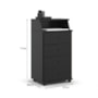 Mesa de Cabeceira Luxo New II 4 Gavetas Preto – EJ Móveis