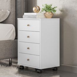 Mesa de Cabeceira Presence 4 Gavetas Branco - Demóbile Mesa de Cabeceira Presence 4 Gavetas Branco - Demóbile