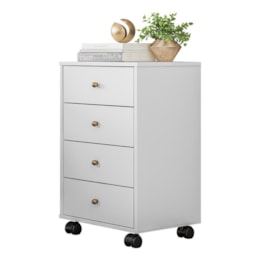 Mesa de Cabeceira Presence 4 Gavetas Branco - Demóbile Mesa de Cabeceira Presence 4 Gavetas Branco - Demóbile