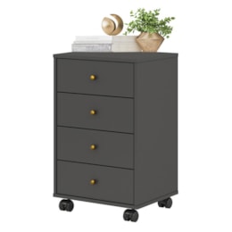 Mesa de Cabeceira Presence 4 Gavetas Grafito - Demóbile Mesa de Cabeceira Presence 4 Gavetas Grafito - Demóbile