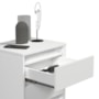 Mesa de Cabeceira Retrô Wood 3 Gavetas Branco – EJ Móveis