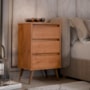 Mesa de Cabeceira Retrô Wood 3 Gavetas Freijó – EJ Móveis