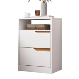 Mesa de Cabeceira Sole 2 Gavetas Flex Branco/Freijó - Móveis Albatroz Mesa de Cabeceira Sole 2 Gavetas Flex Branco/Freijó - Móveis Albatroz