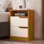 Mesa de Cabeceira Sole 2 Gavetas Flex Cinamomo/Off White - Móveis Albatroz