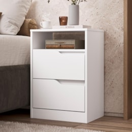 Mesa de Cabeceira Sole 2 Gavetas Flex Freijó/Off White - Móveis Albatroz Mesa de Cabeceira Sole 2 Gavetas Flex Freijó/Off White - Móveis Albatroz