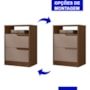 Mesa de Cabeceira Sole 2 Gavetas Flex Nogueira/Capuccino - Móveis Albatroz