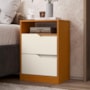 Mesa de Cabeceira Sole 2 Gavetas Flex Off White/Cinamomo - Móveis Albatroz