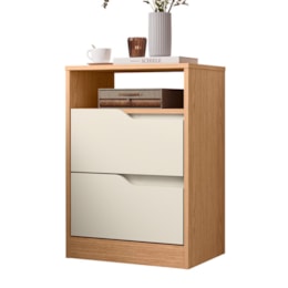 Mesa de Cabeceira Sole 2 Gavetas Flex Off White/Freijó - Móveis Albatroz Mesa de Cabeceira Sole 2 Gavetas Flex Off White/Freijó - Móveis Albatroz