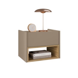 Mesa de Cabeceira Suspensa Florença 1 Gaveta Fendi/Hannover - Casa D