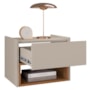 Mesa de Cabeceira Suspensa Florença 1 Gaveta Off White/Cedro - Casa D