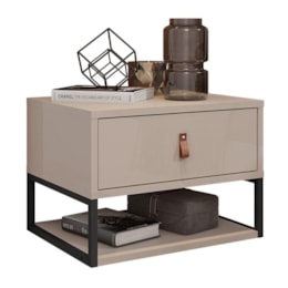 Mesa de Cabeceira Suspensa Sigma 1 Gaveta Off White - Casa D Mesa de Cabeceira Suspensa Sigma 1 Gaveta Off White - Casa D