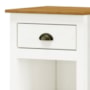 Mesa de Cabeceira Topázio 1 Gaveta Branco/Freijó - Finestra Móveis