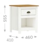 Mesa de Cabeceira Topázio 1 Gaveta Branco/Freijó - Finestra Móveis