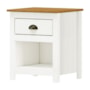 Mesa de Cabeceira Topázio 1 Gaveta Branco/Freijó - Finestra Móveis