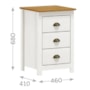 Mesa de Cabeceira Topázio 3 Gavetas Branco/Freijó - Finestra Móveis 