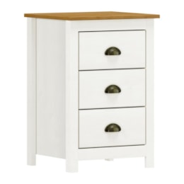 Mesa de Cabeceira Topázio 3 Gavetas Branco/Freijó - Finestra Móveis 