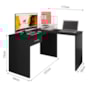 Mesa de Canto para Computador Desk Gamer DRX-9000 Preto Black - Móveis Leão